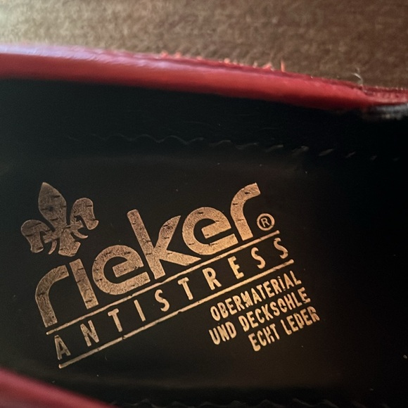 RIEKER ANTISTRESS RED LEATHER SHOES Size 40 US - Picture 2 of 8